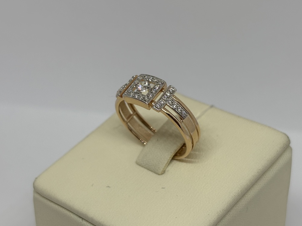 КОЛЬЦО С КАМНЯМИ (Au 585)