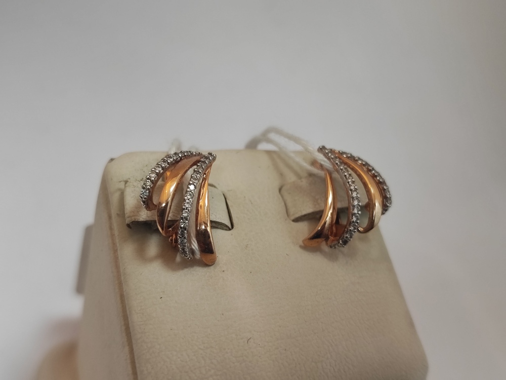 СКМИ585 СЕРЬГИ С КАМНЯМИ (Au 585)