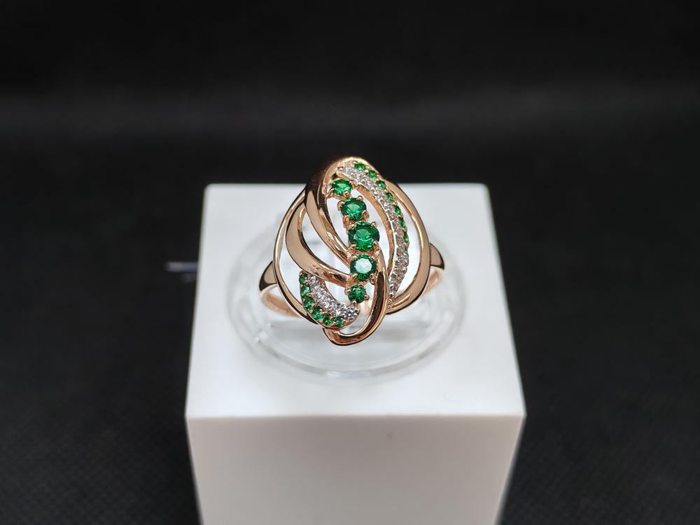 КОЛЬЦО С КАМНЯМИ (Au 585)