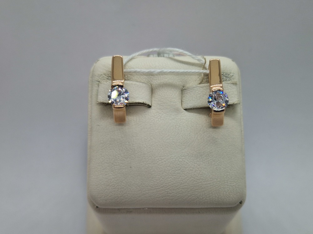 СКМ585 СЕРЬГИ С КАМНЕМ (Au 585)