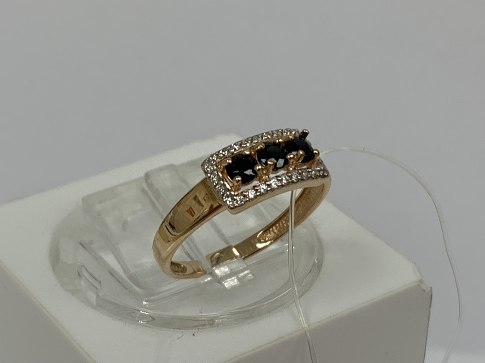 КОЛЬЦО С КАМНЯМИ (Au 585)