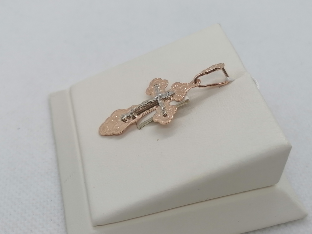 ПОДКБК585 ПОДВЕСКА КРЕСТ БЕЗ КАМНЯ (Au 585)