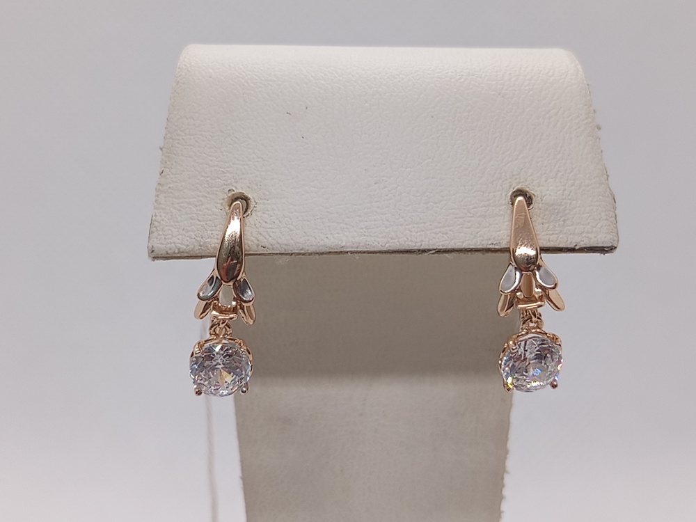 СКМ585 СЕРЬГИ С КАМНЕМ (Au 585)