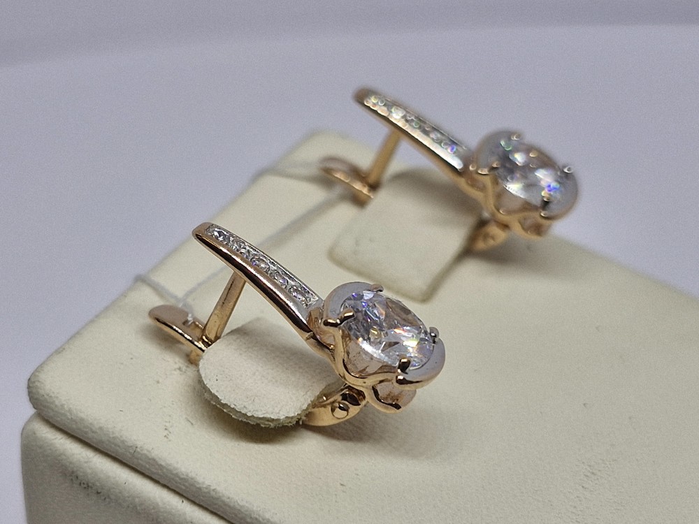 СКМИ585 СЕРЬГИ С КАМНЯМИ (Au 585)