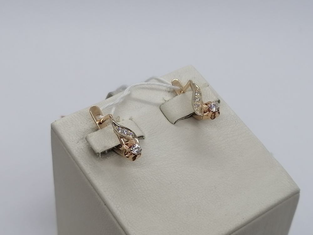 СКМИ585 СЕРЬГИ С КАМНЯМИ (Au 585)