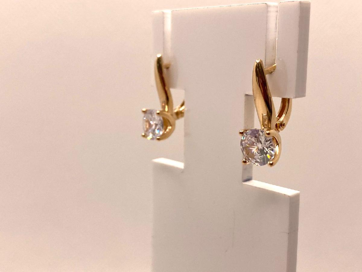 СЕРЬГИ С КАМНЕМ (Au 585)