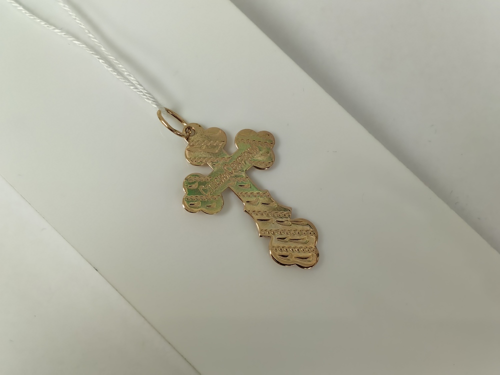 ПОДКБК585 ПОДВЕСКА КРЕСТ БЕЗ КАМНЯ (Au 585)