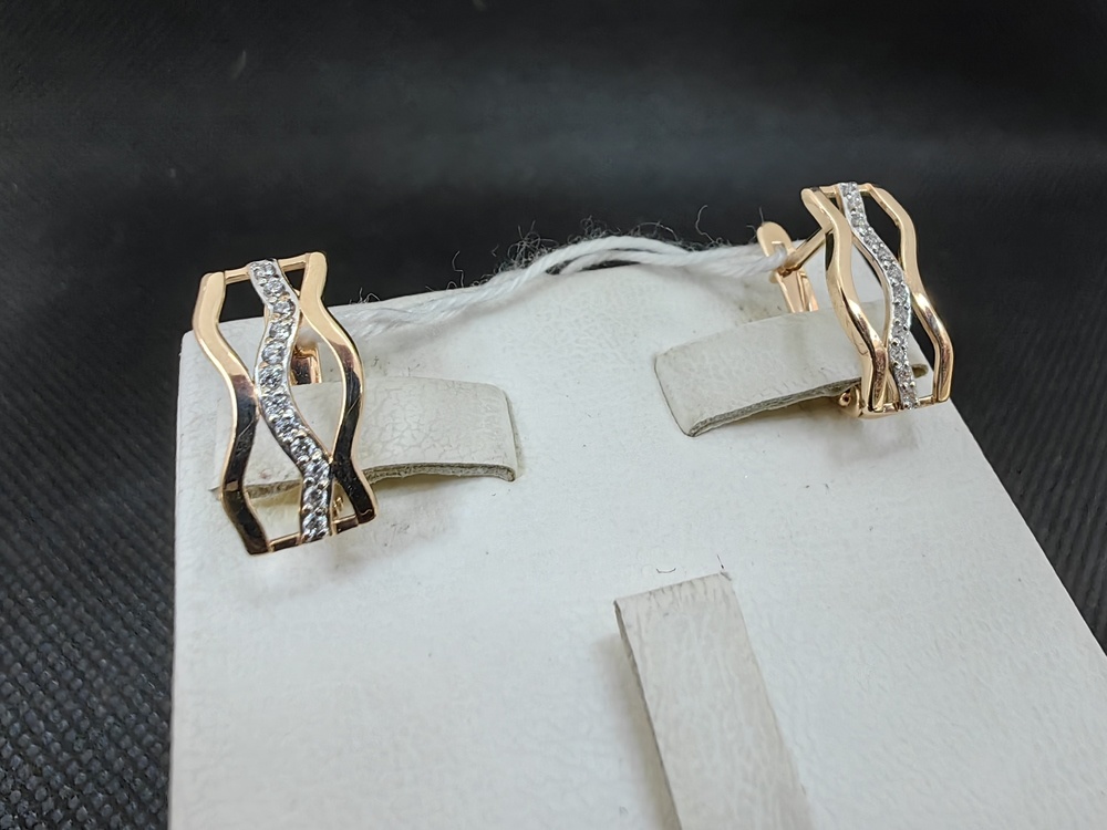 СКМИ585 СЕРЬГИ С КАМНЯМИ (Au 585)