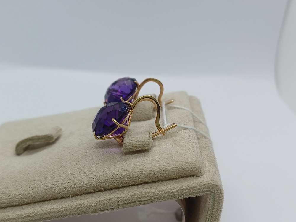 СКМ585 СЕРЬГИ С КАМНЕМ (Au 585)