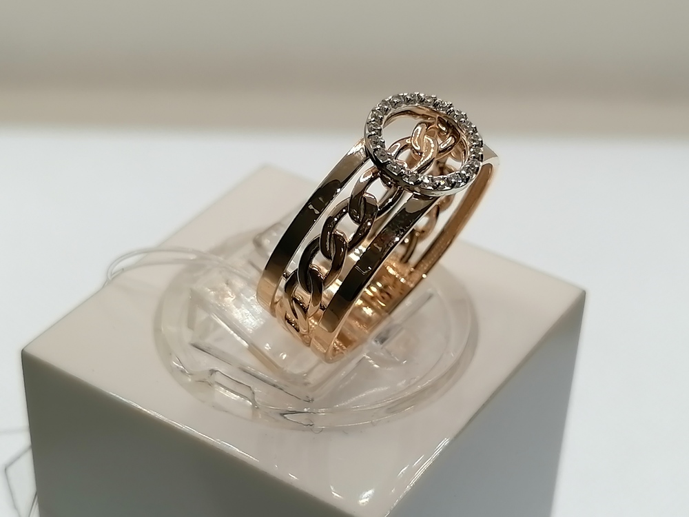 КОЛЬЦО С КАМНЯМИ (Au 585)