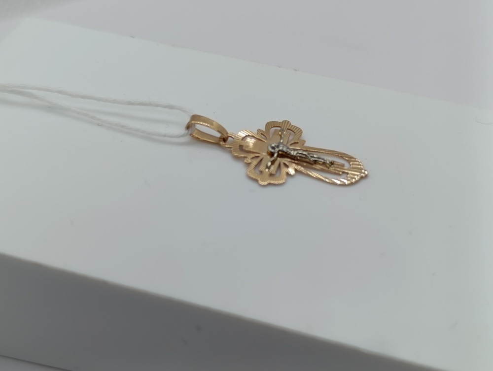 ПОДВЕСКА КРЕСТ БЕЗ КАМНЯ (Au 585)