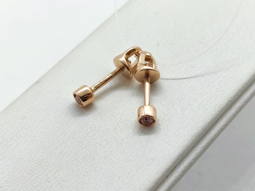 СЕРЬГИ ПУСЕТЫ с камнем (Au 585)