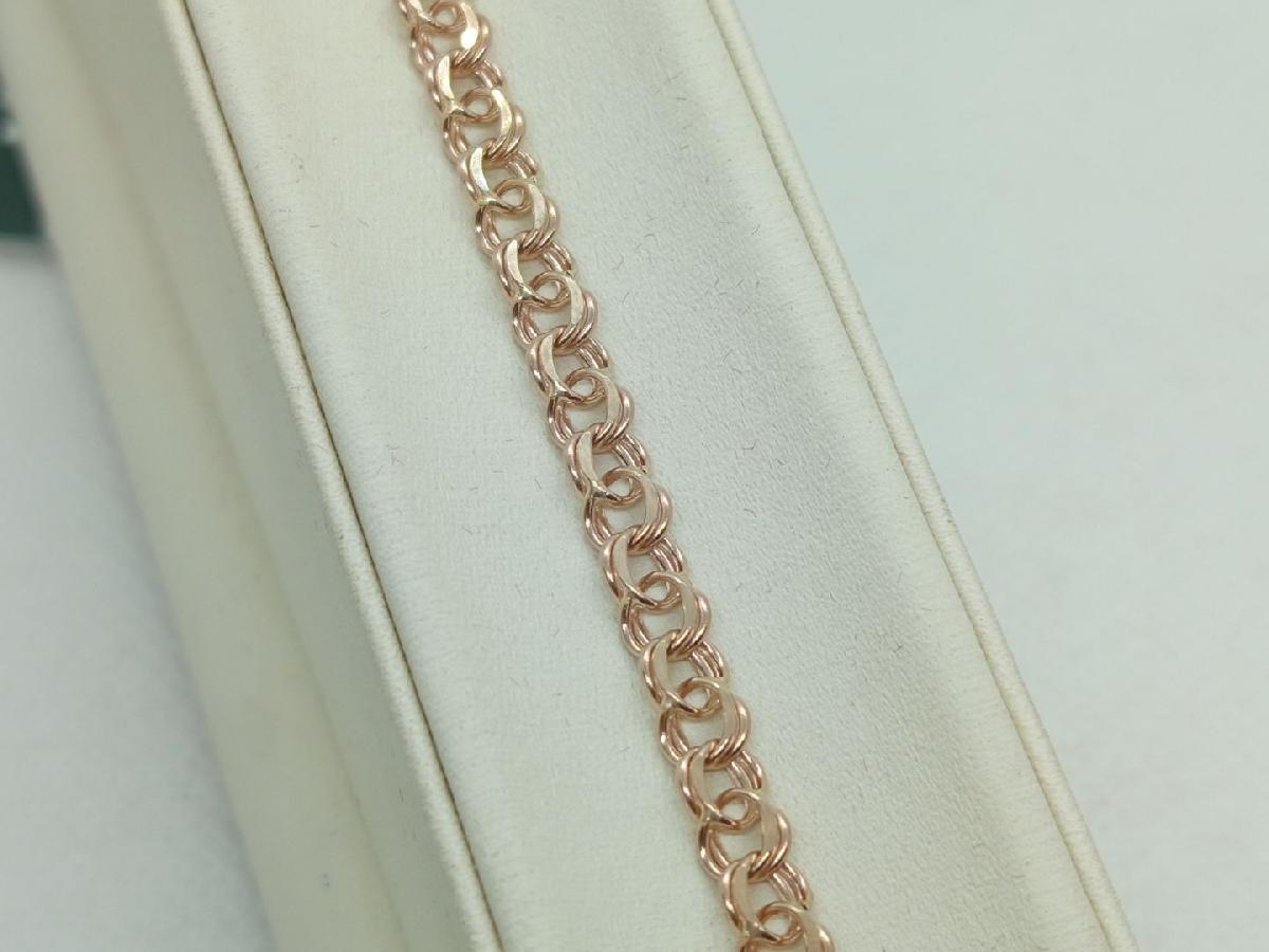 БРАСЛЕТ ПУСТОТЕЛЫЙ Бисмарк (Au 585)