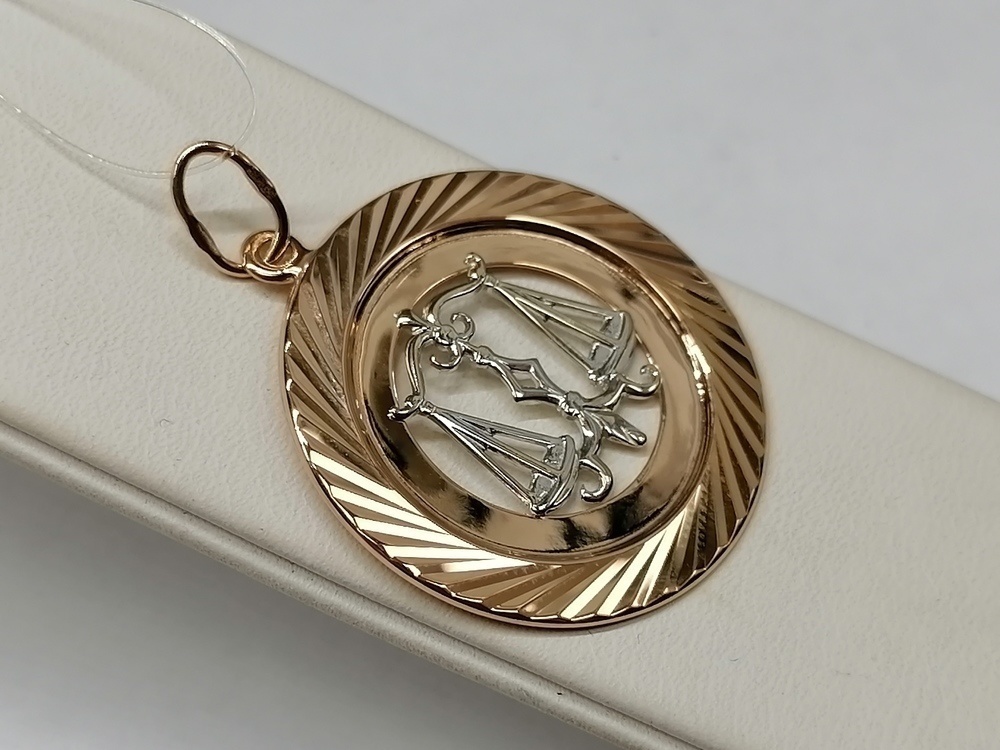5655А/весы ПОДВЕСКА ЗНАК ЗОДИАКА ВЕСЫ (Au 585)