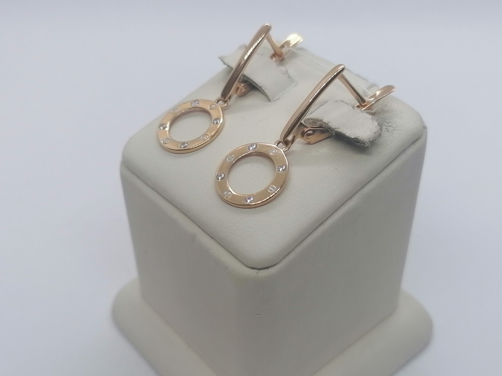 СКМИ585 СЕРЬГИ С КАМНЯМИ (Au 585)