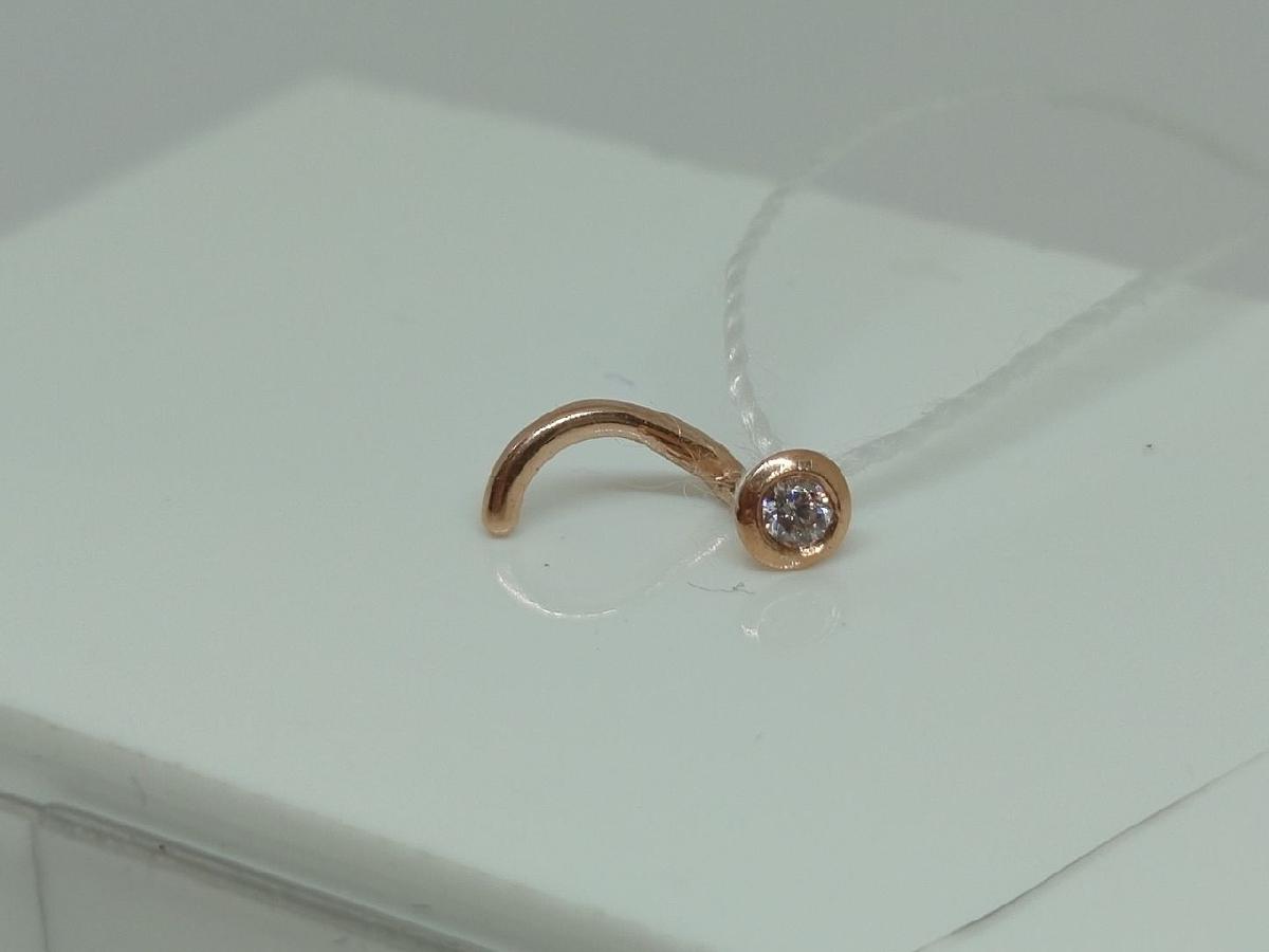 ПИРСИНГ В НОС с камнем (Au 585)