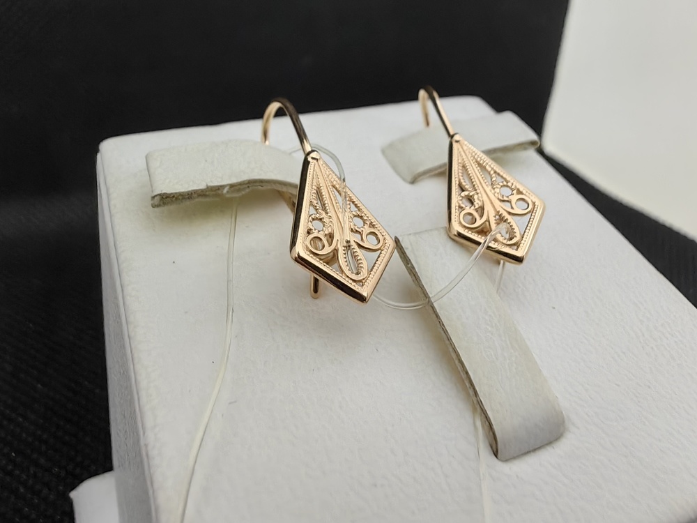 СЕРЬГИ ПЕТЕЛЬКА без камня (Au 585)