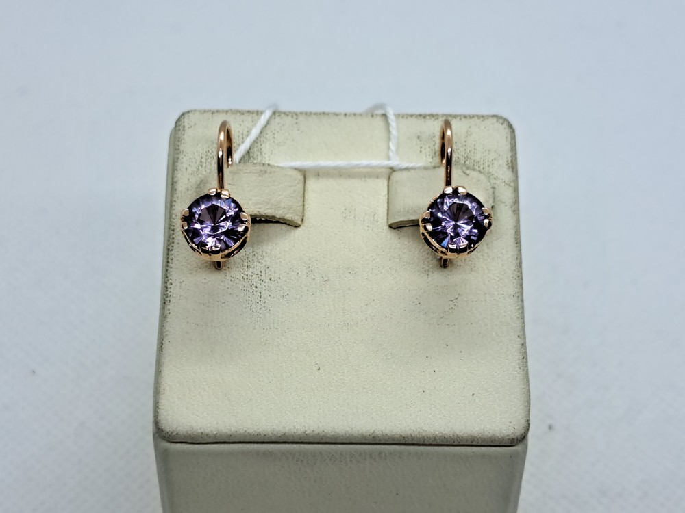 СКМ583 СЕРЬГИ С КАМНЕМ (Au 583)