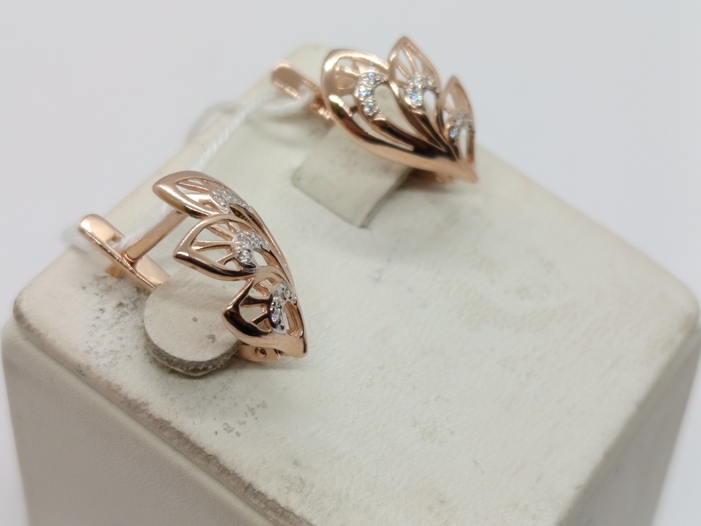 СКМИ585 СЕРЬГИ С КАМНЯМИ (Au 585)