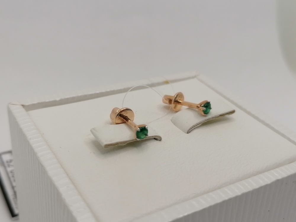 СЕРЬГИ ПУСЕТЫ с камнем (Au 585)