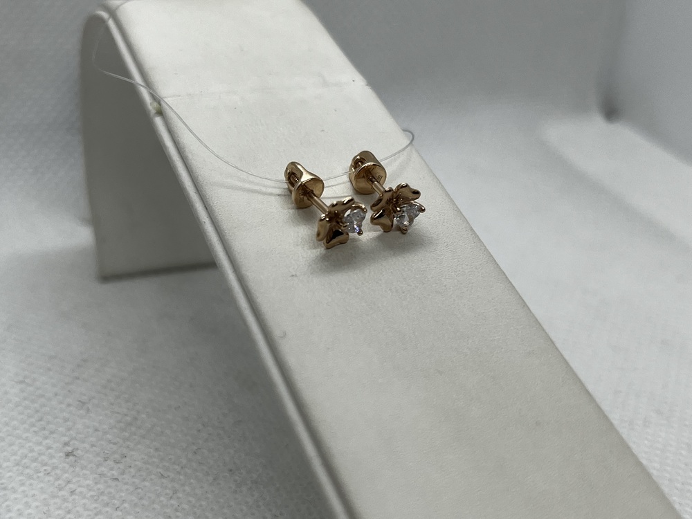 СЕРЬГИ ПУСЕТЫ с камнем (Au 585)