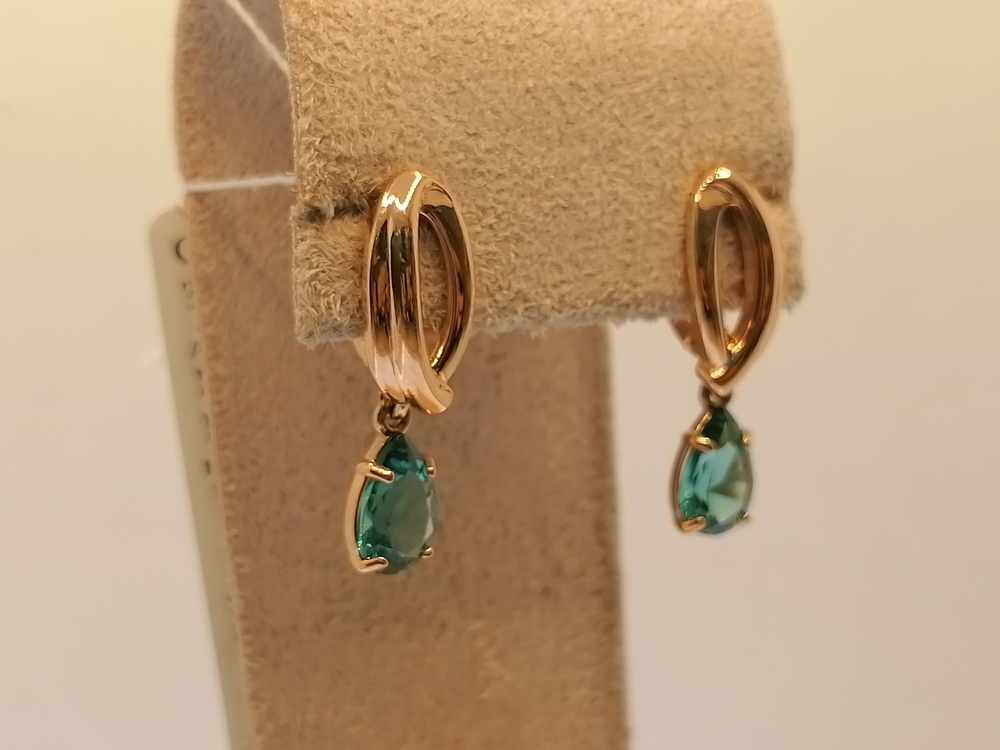 СЕРЬГИ С КАМНЕМ (Au 585)