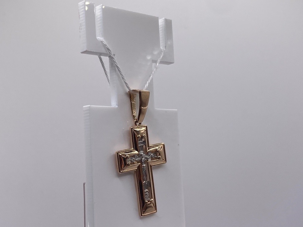 ПОДКБК585 ПОДВЕСКА КРЕСТ БЕЗ КАМНЯ (Au 585)