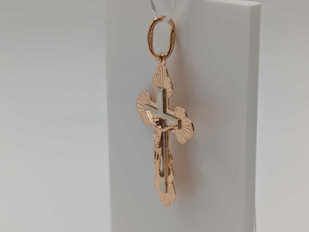 ПОДКБК585 ПОДВЕСКА КРЕСТ БЕЗ КАМНЯ (Au 585)