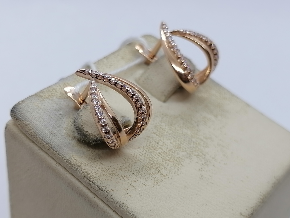 СКМИ585 СЕРЬГИ С КАМНЯМИ (Au 585)