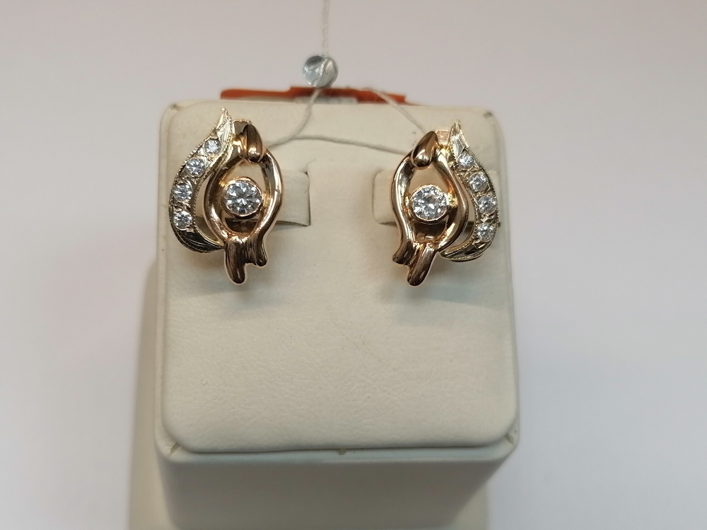 СКМИ585 СЕРЬГИ С КАМНЯМИ (Au 585)