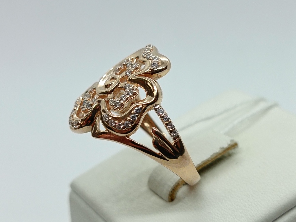 КОЛЬЦО С КАМНЯМИ (Au 585)