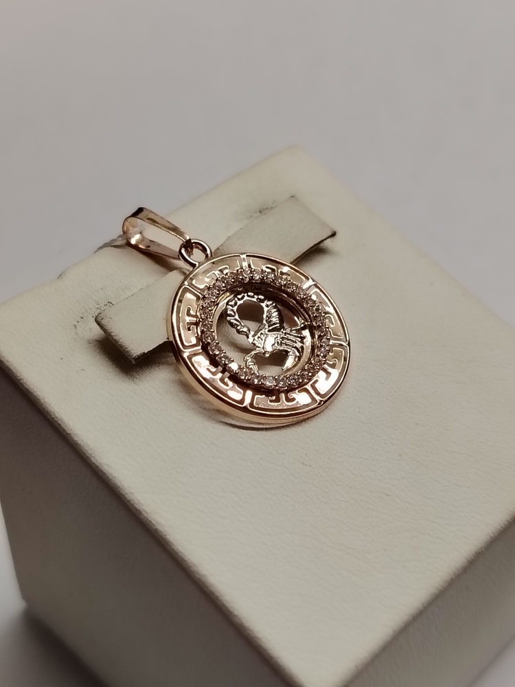 КрСВП/скр/Ф ПОДВЕСКА ЗНАК ЗОДИАКА СКОРПИОН (Au 585)