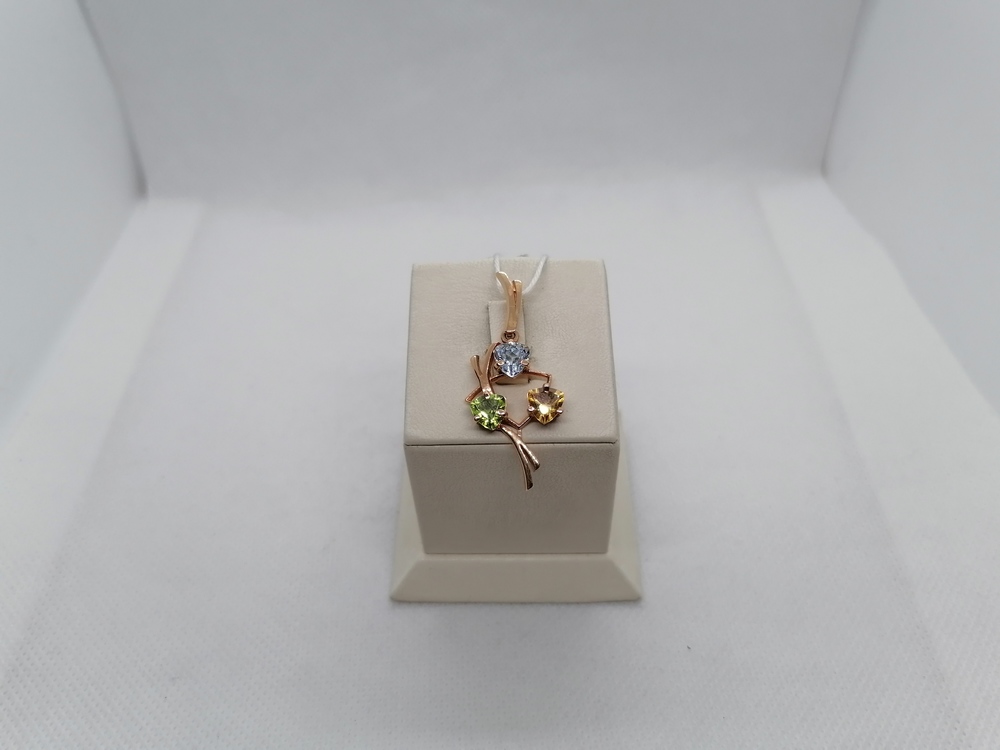 ПОДКМИ585 ПОДВЕСКА С КАМНЯМИ (Au 585)