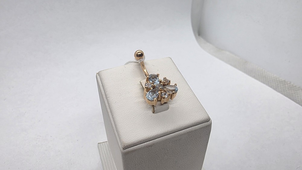 ПИРСИНГ В ПУПОК с камнями (Au 585)