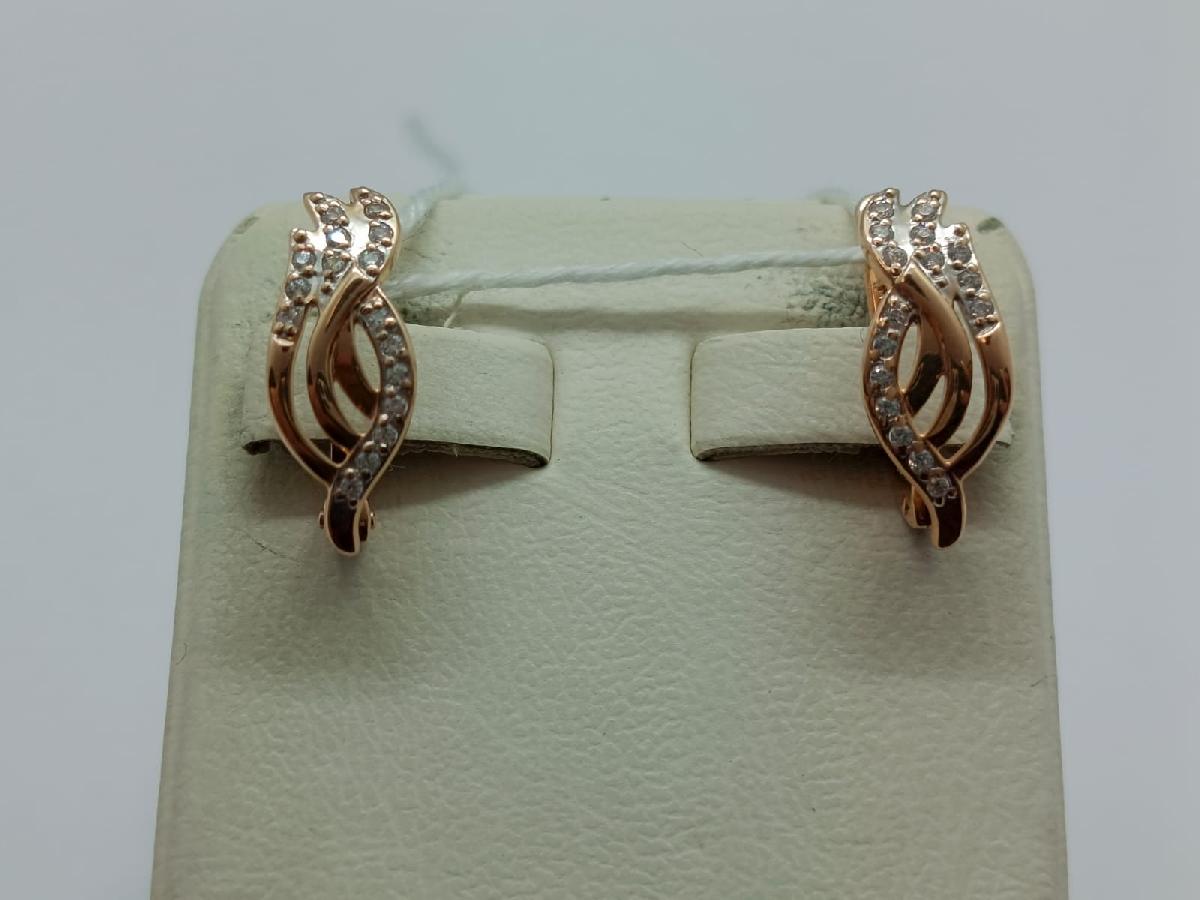 СКМИ585 СЕРЬГИ С КАМНЯМИ (Au 585)