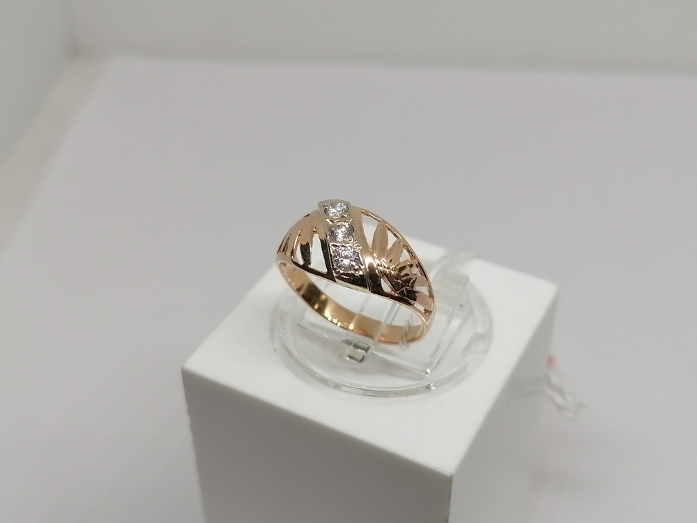 КОЛЬЦО С КАМНЯМИ (Au 585)