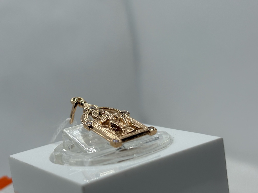 ПОДИКИ585 ПОДВЕСКА ИКОНА С КАМНЯМИ (Au 585)