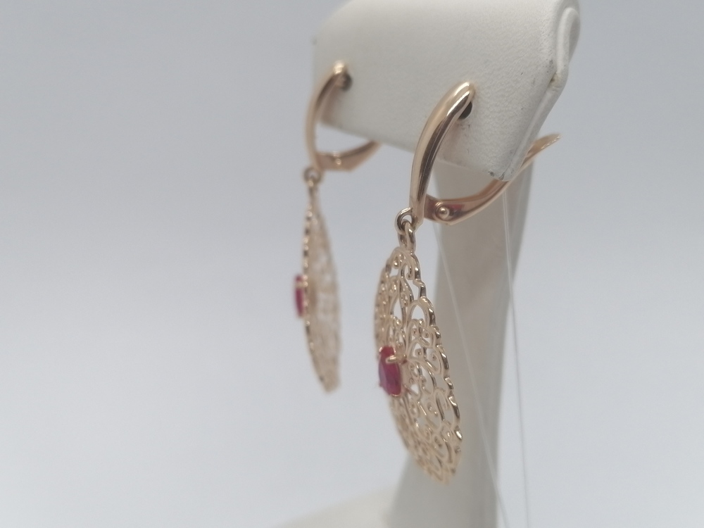 СЕРЬГИ С КАМНЕМ (Au 585)