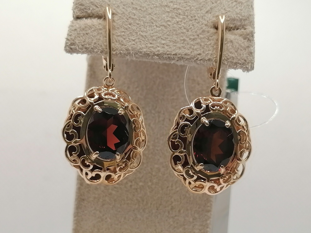 СЕРЬГИ ГРАНАТ (Au 585)