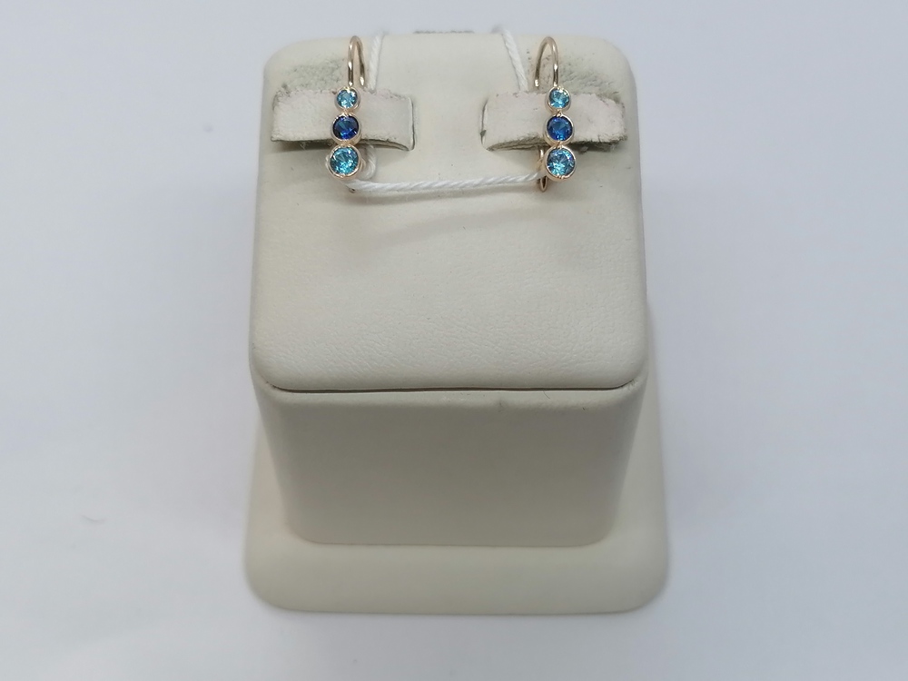 СКМИ585 СЕРЬГИ С КАМНЯМИ (Au 585)