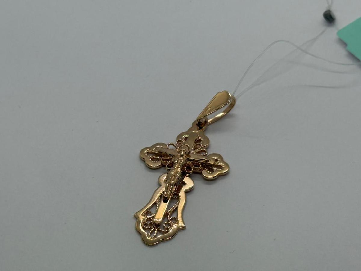 130040 ПОДВЕСКА КРЕСТ без камня (Au 585)