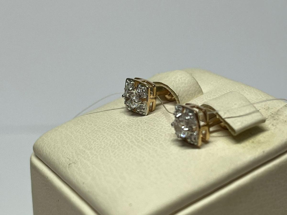 СЕРЬГИ ПУСЕТЫ с камнями (Au 585)