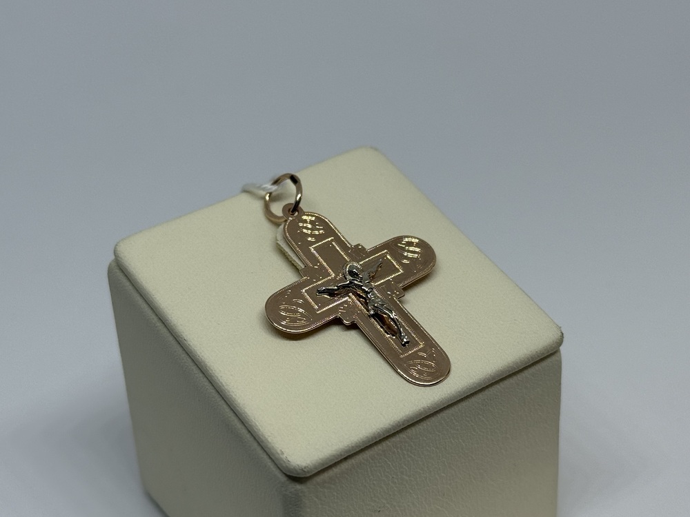 ПОДКБК585 ПОДВЕСКА КРЕСТ БЕЗ КАМНЯ (Au 585)