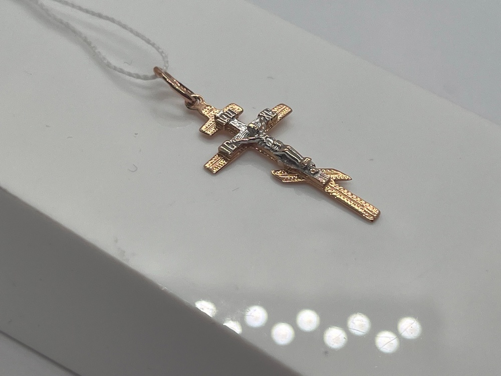 ПОДВЕСКА КРЕСТ БЕЗ КАМНЯ (Au 585)