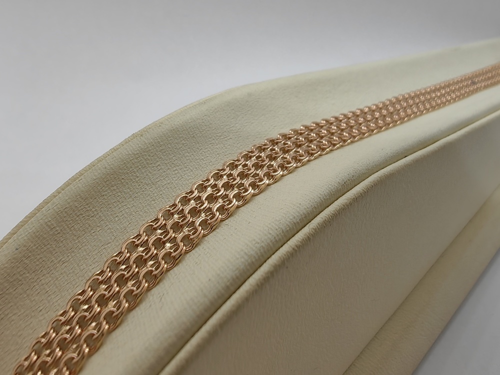 БРАСЛЕТ ПОЛНОВЕСНЫЙ Бисмарк тройной (Au 585)