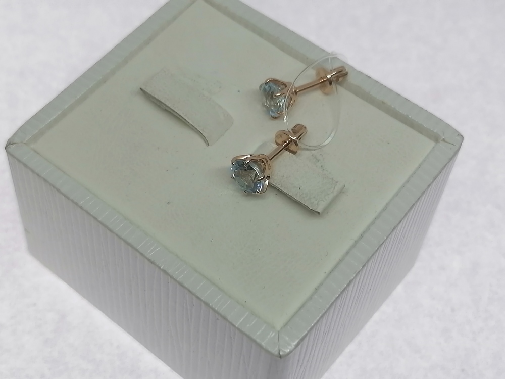 СЕРЬГИ ПУСЕТЫ с камнем (Au 585)