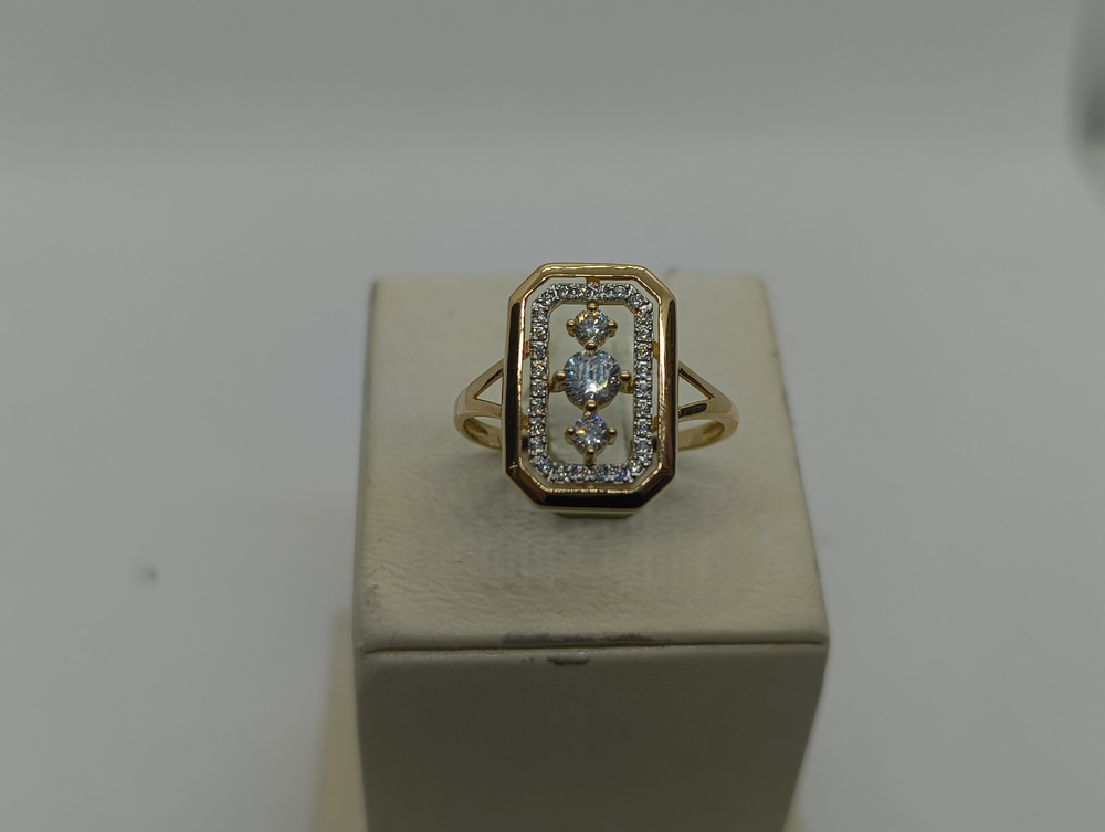 КОЛЬЦО С КАМНЯМИ (Au 585)