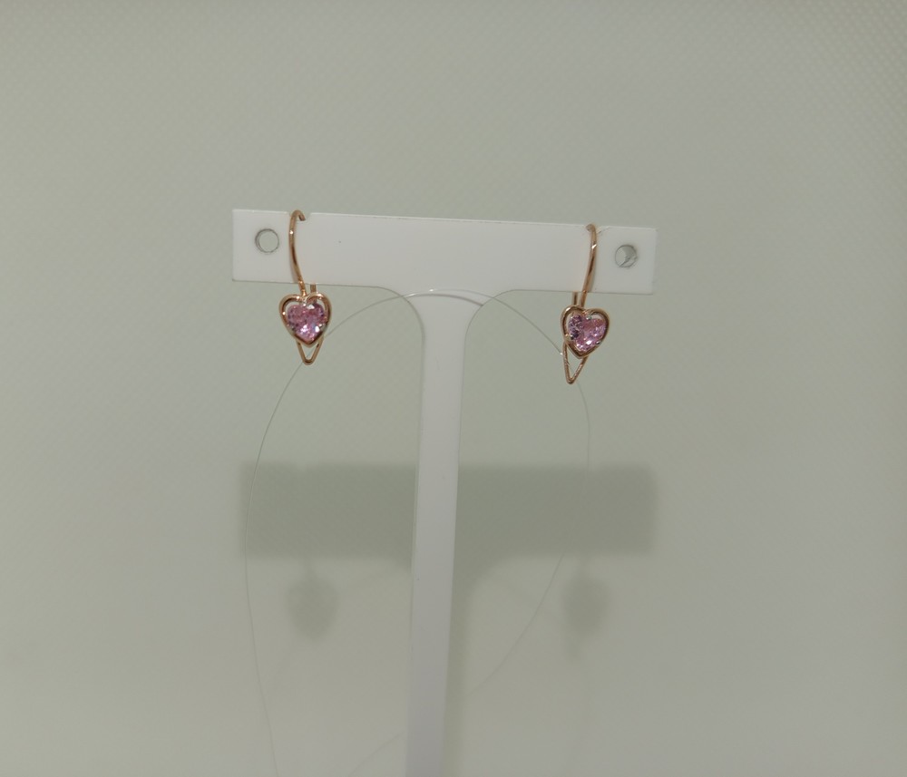 СЕРЬГИ ПЕТЕЛЬКА с камнем (Au 585)