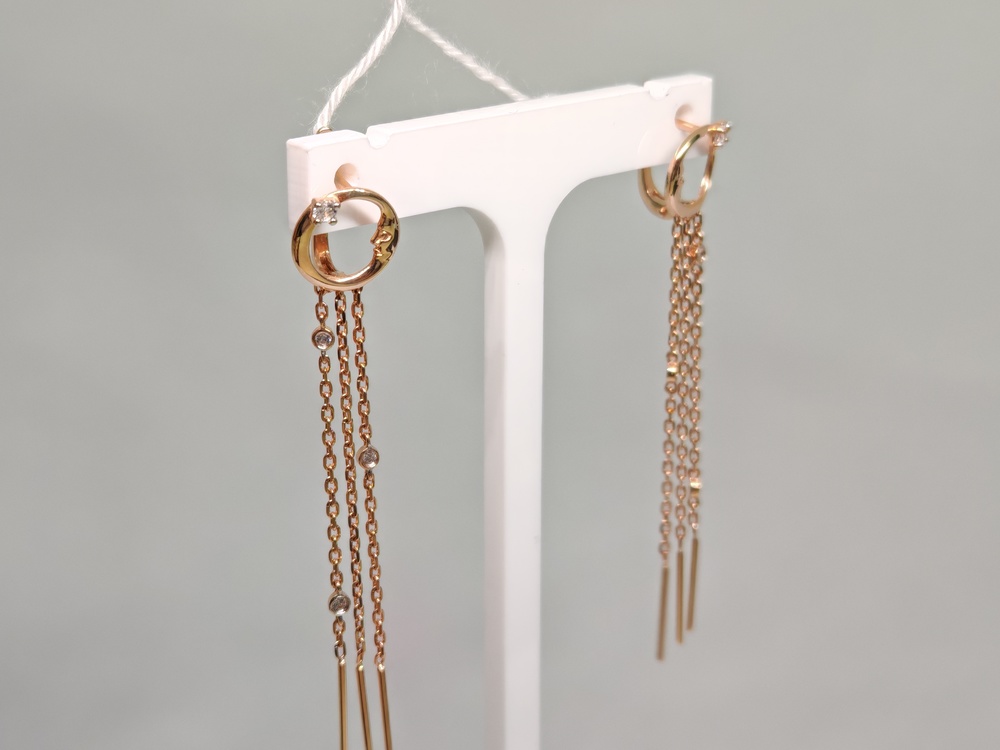 СКМИ585 СЕРЬГИ С КАМНЯМИ (Au 585)