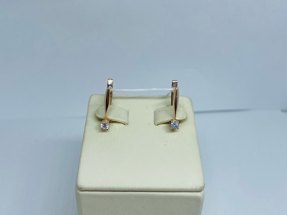 СКМ585 СЕРЬГИ С КАМНЕМ (Au 585)